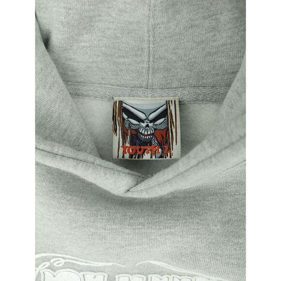 Vintage Blind Bodybags Skateboards Reaper Y2K Gray Hoodie Youth L Unisex - Picture 3 of 9